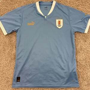 Puma Uruguay National Team Soccer Jersey Mens Medium La Celeste Futbol EUC
